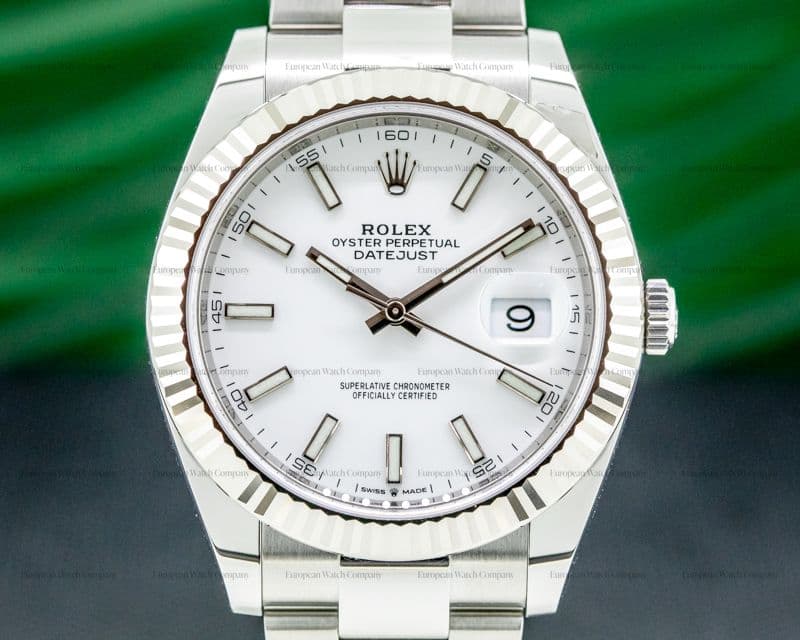 Rolex Datejust 41 White Stick Dial SS Oyster UNWORN 2020
