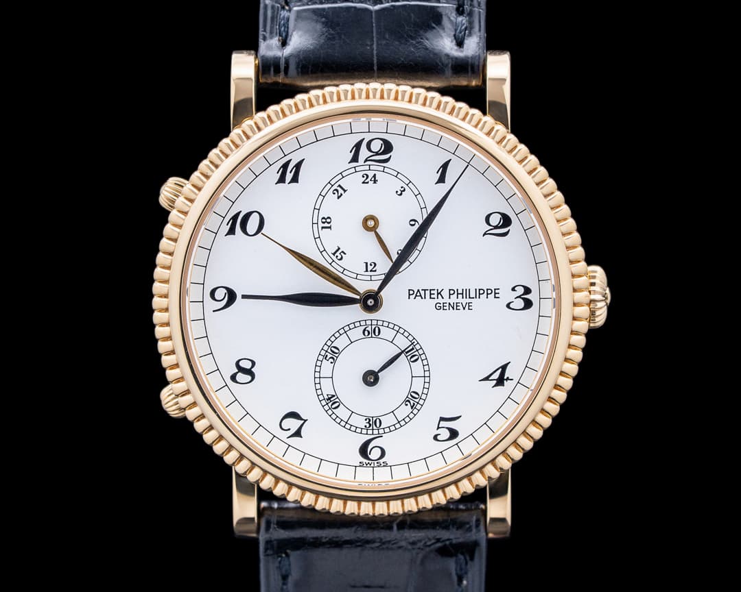 Image of Patek Philippe 5034J Calatrava Travel Time 18K Yellow Gold White Dial
