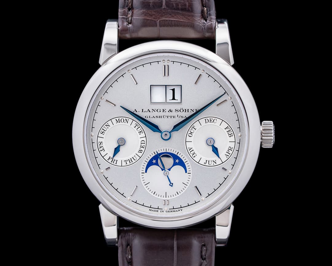 Image of A. Lange and Sohne 330.026 Saxonia Annual Calendar 18K White Gold Silver Dial SERVICED 2026