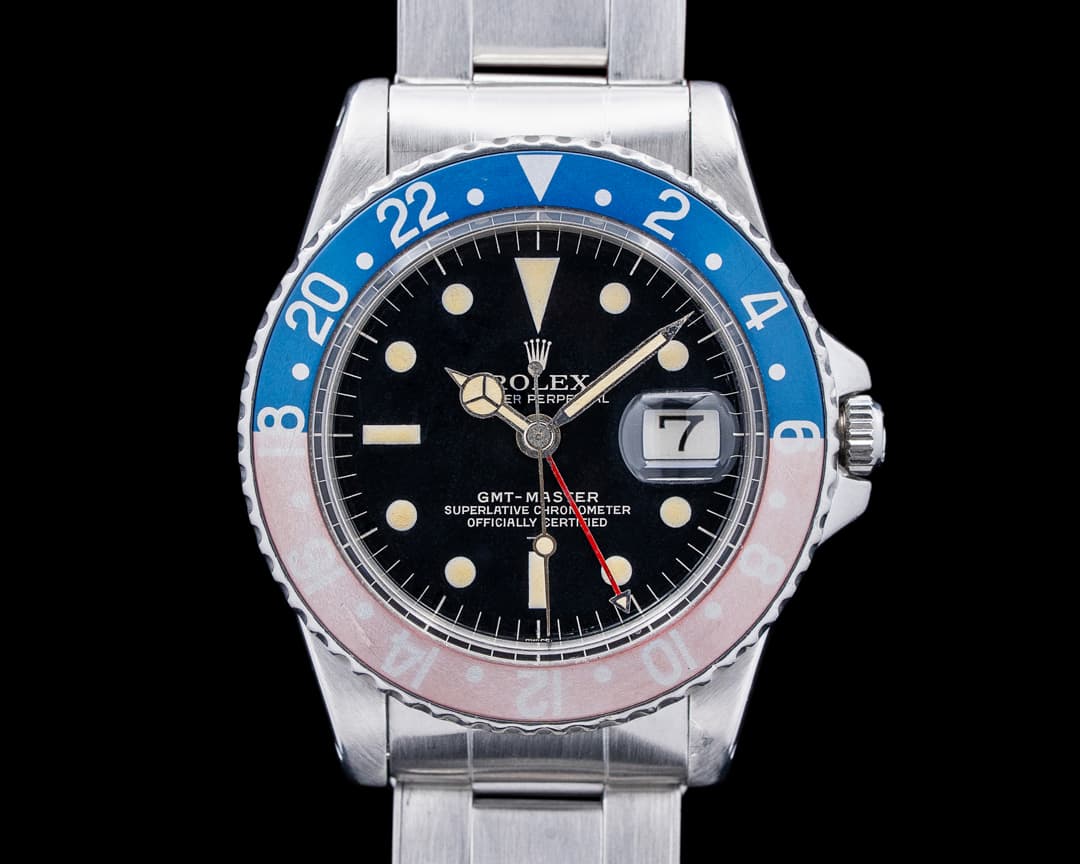 Rolex Vintage GMT Master 1675 Gilt Swiss UNDERLINE Pepsi Circa 1964