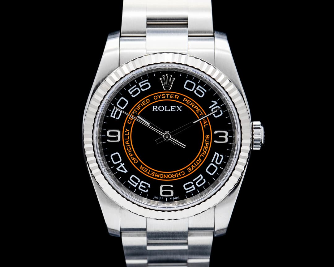 Rolex 116034 Oyster Perpetual "Harley Davidson" SS Black Dial