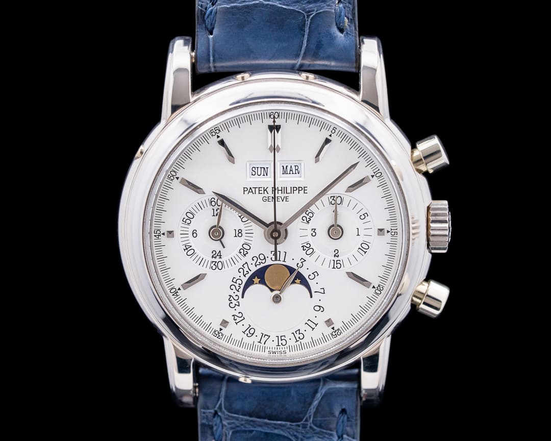 Patek Philippe 3970G Perpetual Calendar Chronograph "Transitional" BIG HALLMARKS RARE