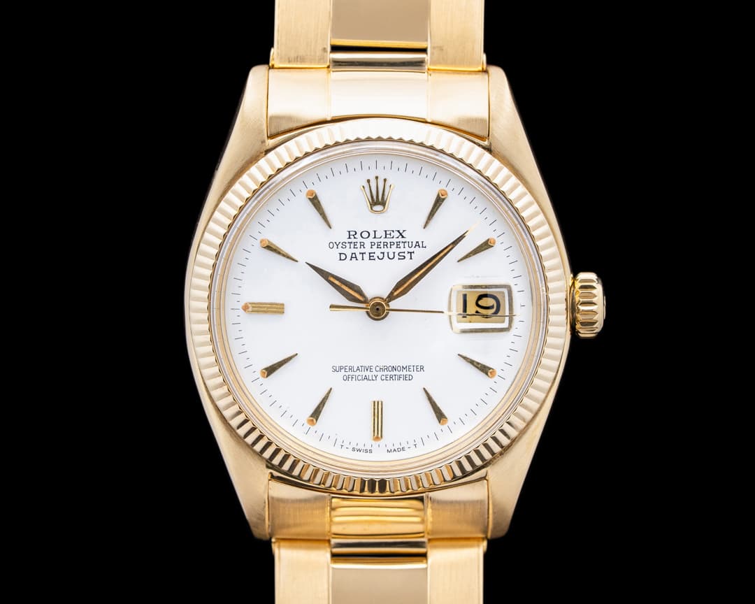 Rolex 6605 Datejust 18K Yellow Gold White Dial Circa. 1956