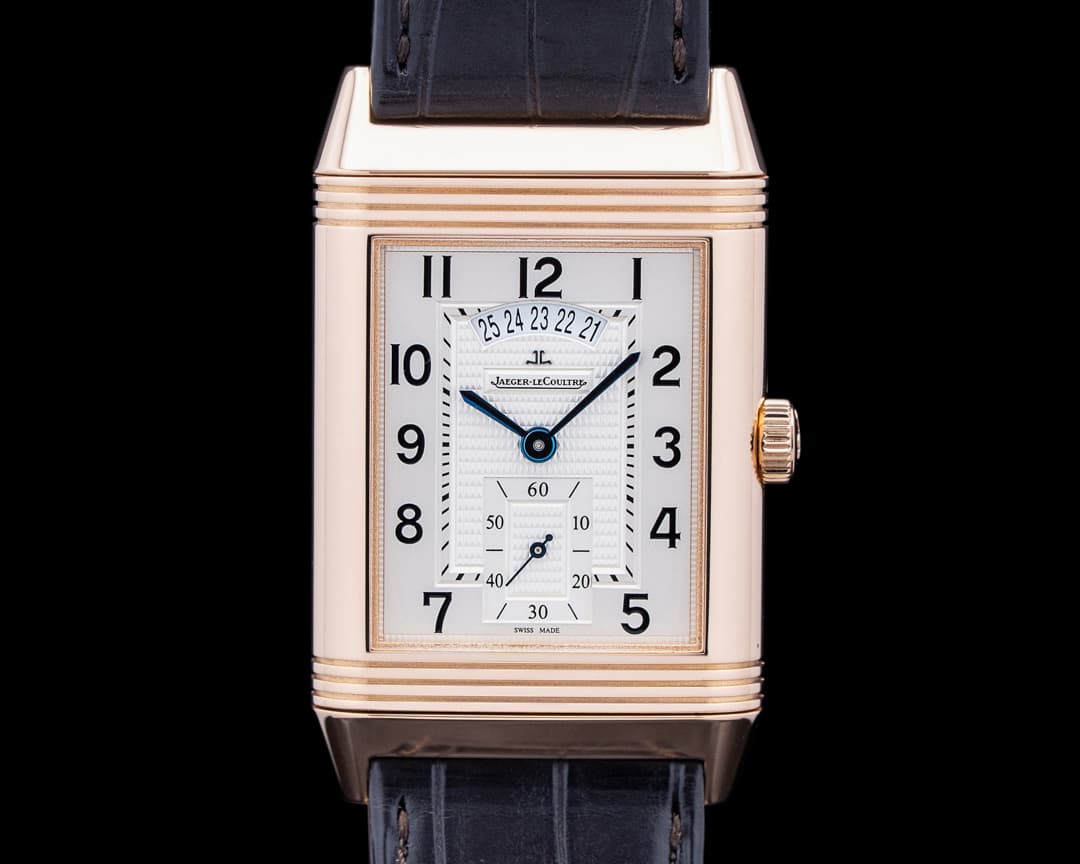 Jaeger LeCoultre Q3742521 Grande Reverso Duo 18K Rose Gold Silver Dial