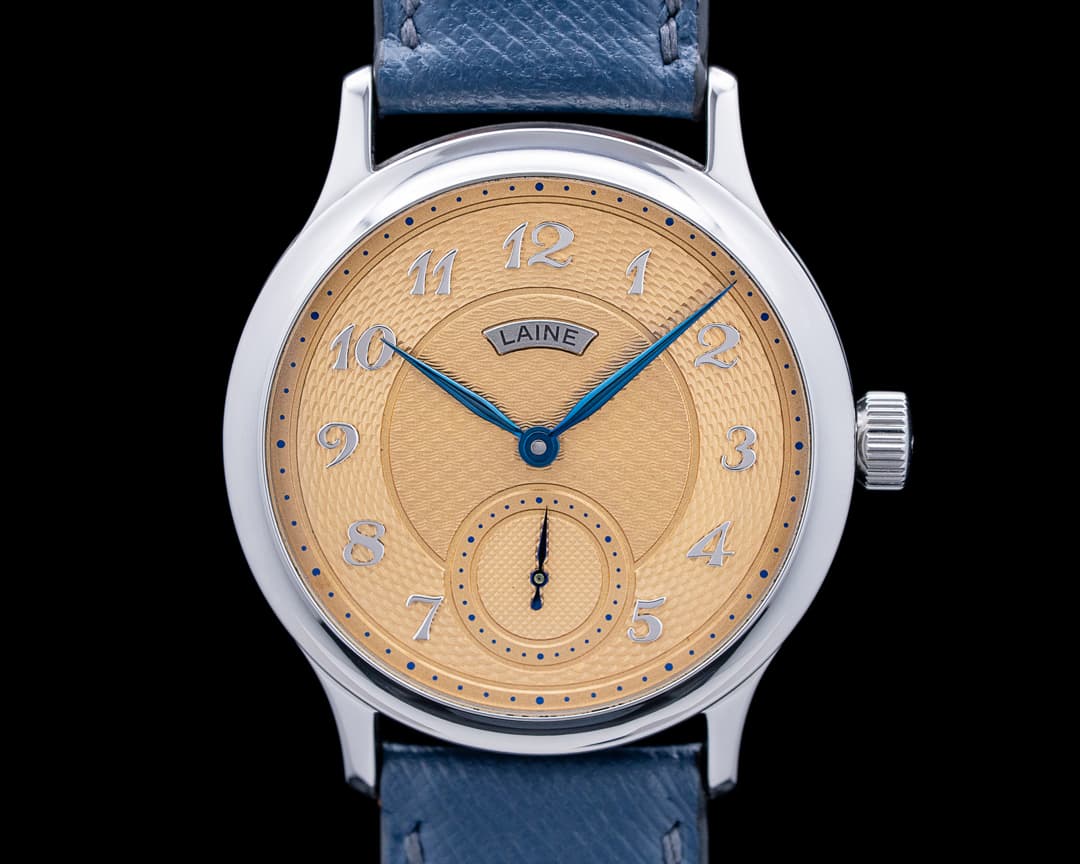Image of Laine V38 Salmon Guilloche SS Salmon Dial