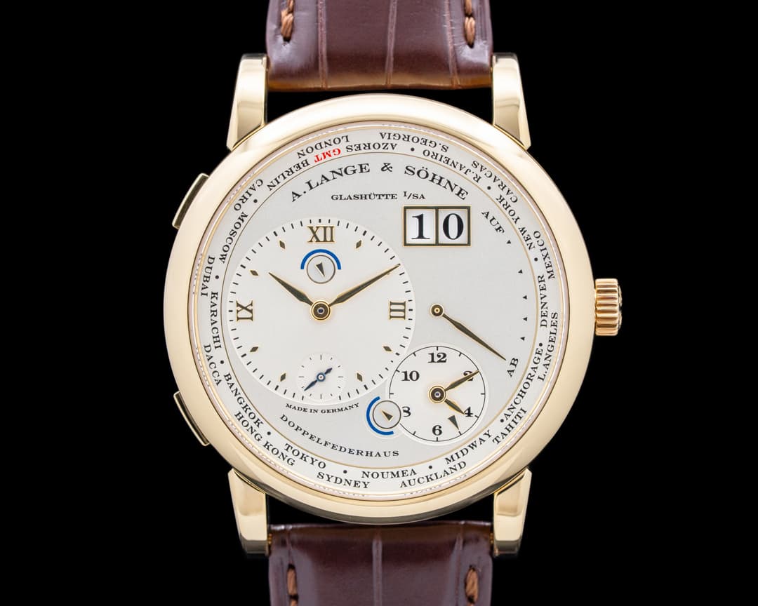 Image of A. Lange and Sohne 116.021 Lange 1 Time Zone 18K Yellow Gold Silver Dial