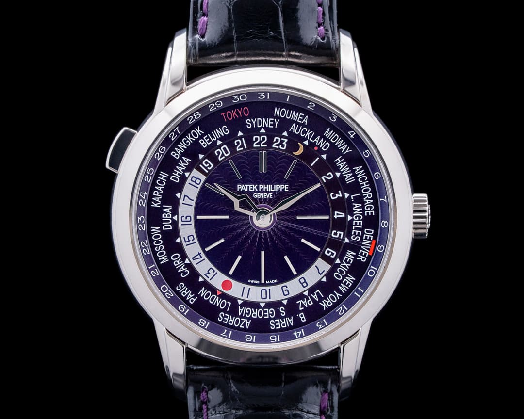 Image of Patek Philippe World Time Date "Tokyo Edition" 18K White Gold Purple Dial