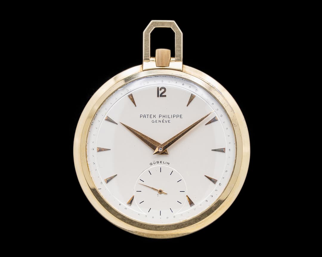 Image of Patek Philippe 770 Pocket Watch "Gubelin" 18K Yellow Gold Silver Dial