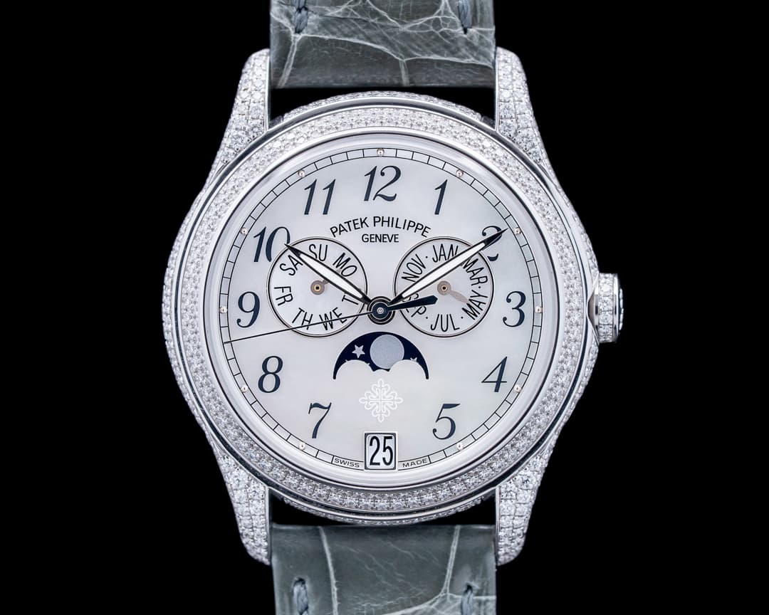 Patek Philippe 4937G Annual Calendar Moon Phase 18K White Gold Mother of Pearl Dial