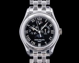 Annual Calendar 5036/1G 18K White Gold / BLACK DIAL RARE