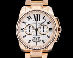 Calibre de Cartier Chronograph Silver Dial RG