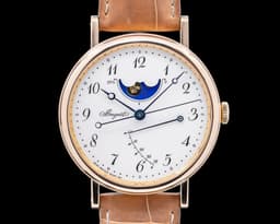 Classique Moonphase 18K Rose Gold Enamel Dial