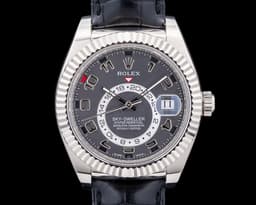 Sky Dweller 326139 Black Dial 18k White Gold / Alligator