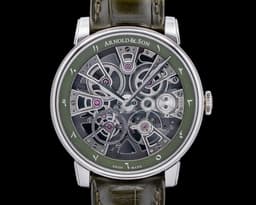 Nebula 41.5 SS Black Skeleton Green Arabic Dial RARE