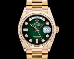 Day Date President 128238 "Green Ombre" Fume Diamond Dial