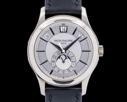 Annual Calendar Rhodium Dial 18K White Gold