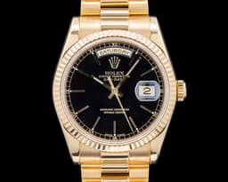 Day Date President 118238 Black Dial 18K Yellow Gold