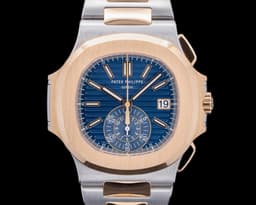 Nautilus 5980/1AR Chronograph Blue Dial 18K RG / SS