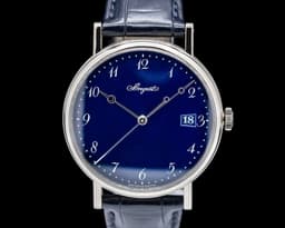 Classique 5177BB Automatic Blue Enamel Dial 18K White Gold