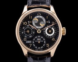 Portuguese Perpetual Calendar 18K Rose Gold Black Dial