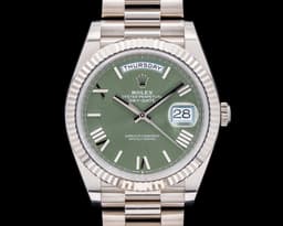 Day Date 228239 President 18K White Gold Olive Green Dial 40MM