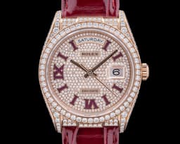 Day Date 128155RBR 18K Rose Gold Pave Diamond Dial & Case