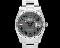 Datejust 36 126200 Wimbledon Roman Dial SS/Oyster UNWORN