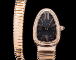 Serpenti Tubogas Pink Gold Black Diamond Bezel