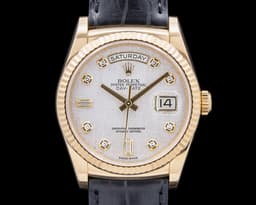 Day Date President 118138 Meteorite Diamond Dial 18K YG