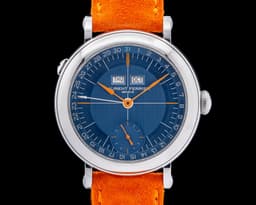 Galet Annual Calendar Montre Ecole Navy Serie Atelier II SS