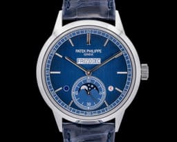 5236P In Line Perpetual Calendar Platinum Blue Dial