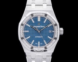 Royal Oak 15451ST Blue Dial SS Diamond Bezel