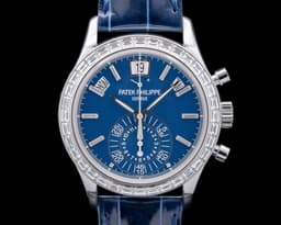 Annual Calendar 5961P-001 Chronograph Blue Dial Diamonds