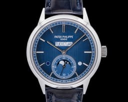 5236P In Line Perpetual Calendar Platinum Blue Dial