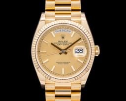 Day Date President 128238 18K Yellow Gold Champagne Dial