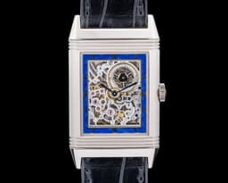 Reverso Skeleton Hand Engraved Blue Enamel 18K WG LIMITED