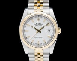 Datejust 36 SS/Rolesor Jubilee White Dial