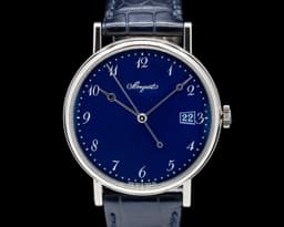 Classique 5177BB Automatic Blue Enamel Dial 18K White Gold