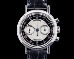 3237 Classique Chronograph 18k White Gold TUXEDO Dial RARE