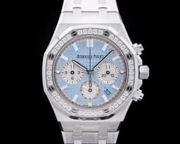 Royal Oak 26715ST Chronograph Ice Blue Dial Diamonds