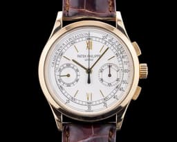 Chronograph 5170J 18K Yellow Gold Silver Dial