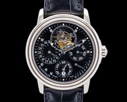 Leman Tourbillon Perpetual Calendar Black Dial 18K WG RARE