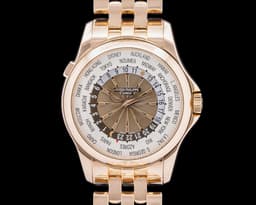 World Time 5130/1R 18K Rose Gold Chocolate Dial