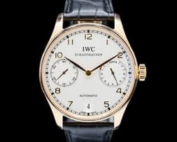 Portuguese 7 Day Automatic 18K Rose Gold Silver Dial