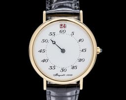 Jump Hour "Heures Sautantes" 18K Yellow Gold Enamel Dial