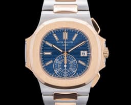 Nautilus 5980/1AR Chronograph Blue Dial 18K RG / SS