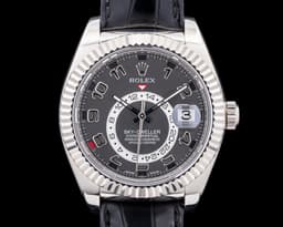 Sky Dweller 326139 Black Dial 18k White Gold / Alligator