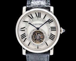 Rotonde de Cartier Flying Tourbillon 18K White Gold Silver Dial