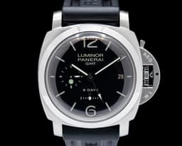 Luminor 1950 8 Day Manual Wind GMT SS Black Dial