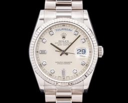 Day-Date President Diamond 18K White Gold Cream Dial